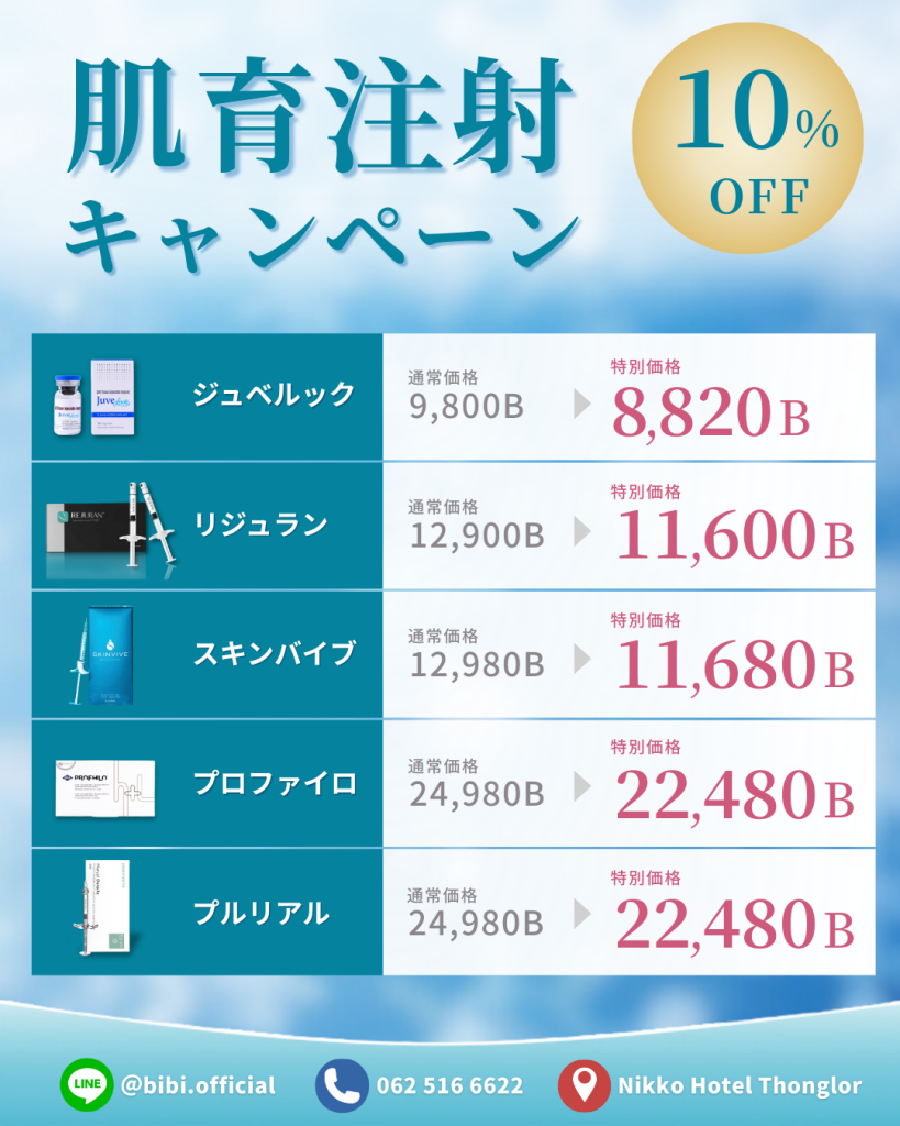 肌育注射10％オフ